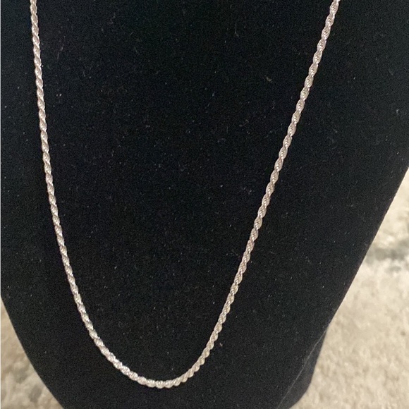 Real 925 Sterling Silver Diamond Cut Rope Chain Made in Italy 1.7mm 24 inch - Picture 2 of 2